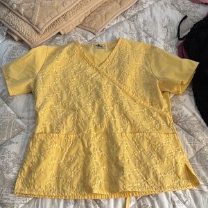Sunny Yellow Embroidered Wrap Blouse